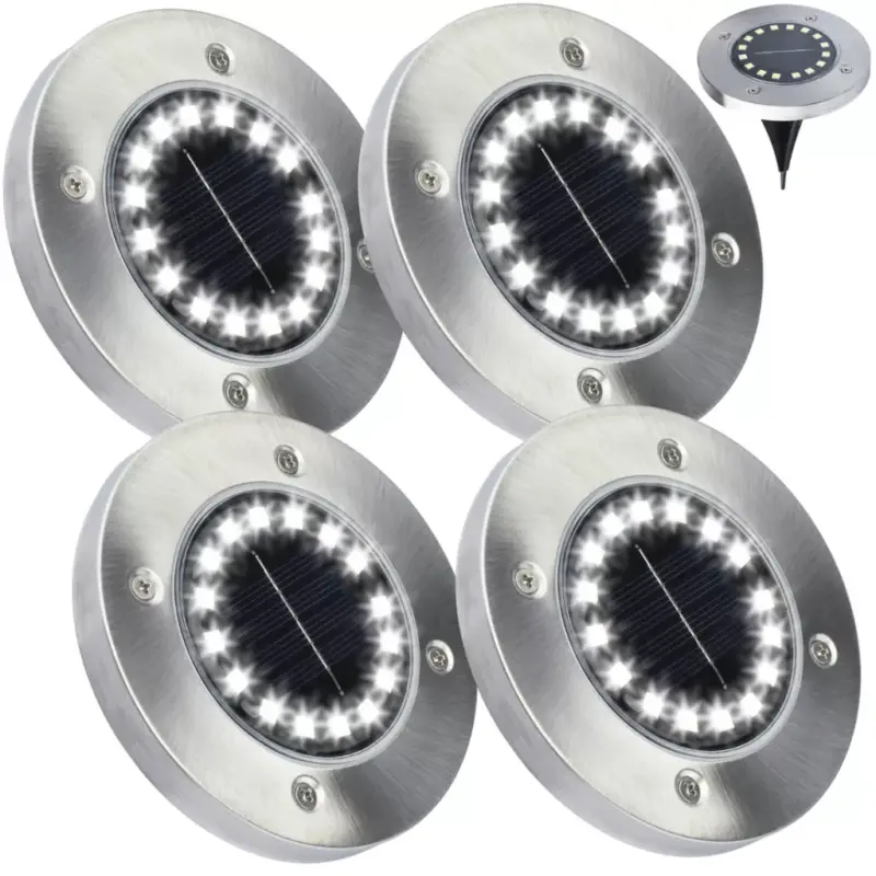 4x kerti lámpa készlet 16x LED 1,2W SOLÁR FÖLDRE SZERELT IP54 Szuper akció
