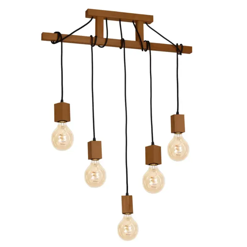 JACK 5xE27 függesztett lámpa tölgy minimalista megjelenésű fa lámpatest MLP4358 Milagro Wood Legjobb ár