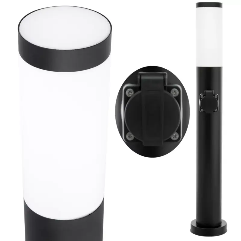 Expressz kézbesítés Kültéri kerti lámpa E27 BLACK POST 65cm 230V-os aljzattal