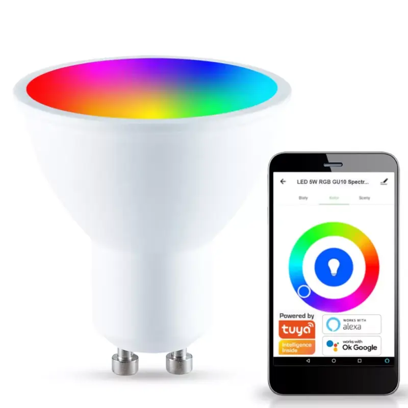 Gyors kiszállítás LED izzó GU10 5W KOBI SMART WIFI RGB WW TUYA Intelligens szabályozható