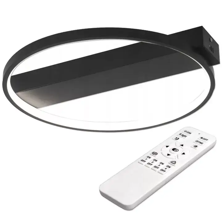 Kerek mennyezeti lámpa LED csillár 33W 3000K-6500K fekete + távirányító Gyors kiszállítás