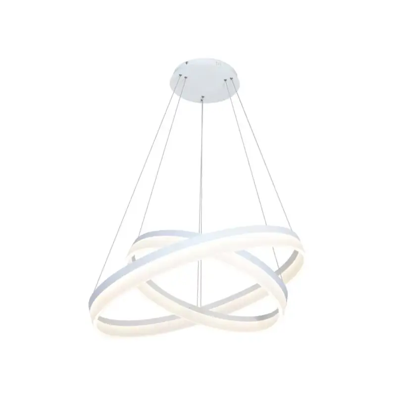 RING függőlámpa két kör fehér 60W LED IP20 Fém és akril modern stílusú Milagro Biztonságos fizetés