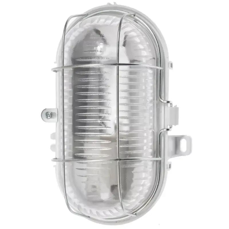 Hajólámpa E27 ovális 100W hálós fém IP44 fehér KOBI Korlátozott ajánlat