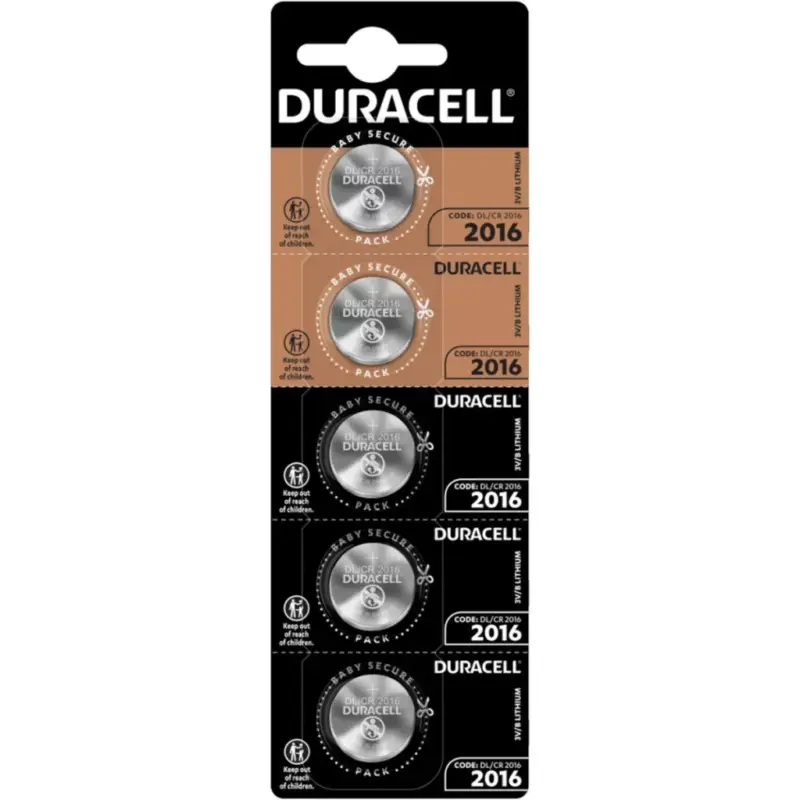 Olcsóbb Speciális gombelemes lítium elemek DURACELL DL2016 CR2016 3V 5 db-os buborékcsomagolás