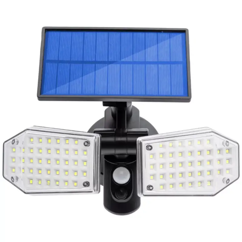 Napelemes reflektor lámpa 78x LED 15W 450lm Hideg mozgásérzékelő IP65 Biztonságos fizetés