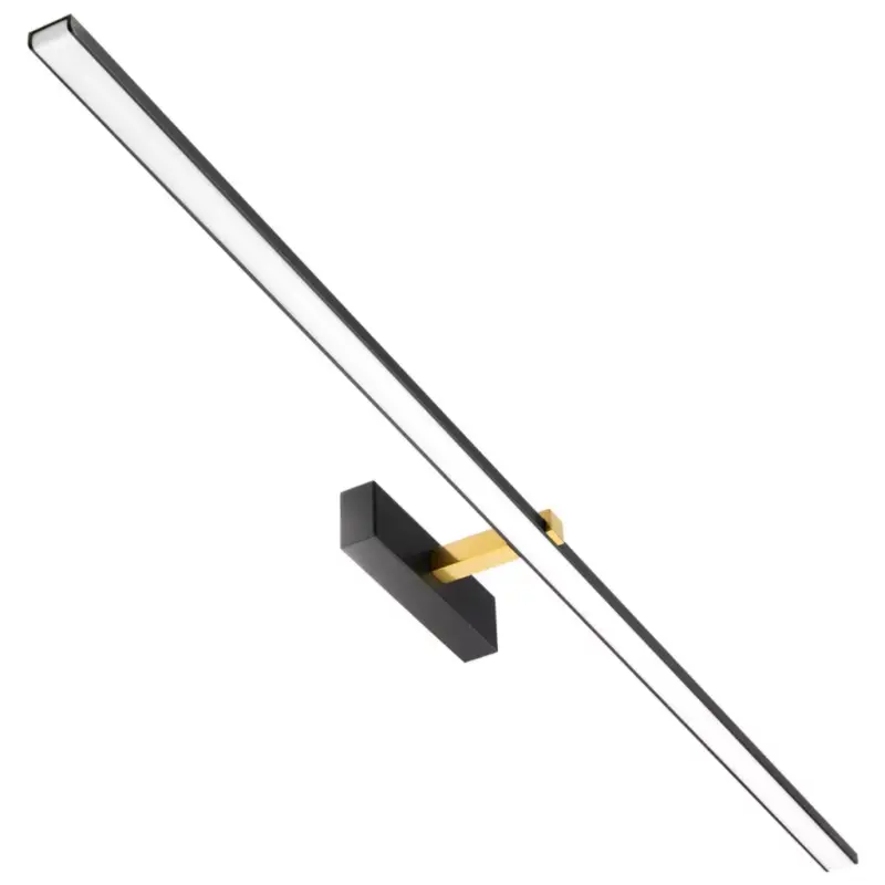 Biztonságos fizetés LED fürdőszobai tükörvilágítás 24W 1680lm fekete-arany 120cm