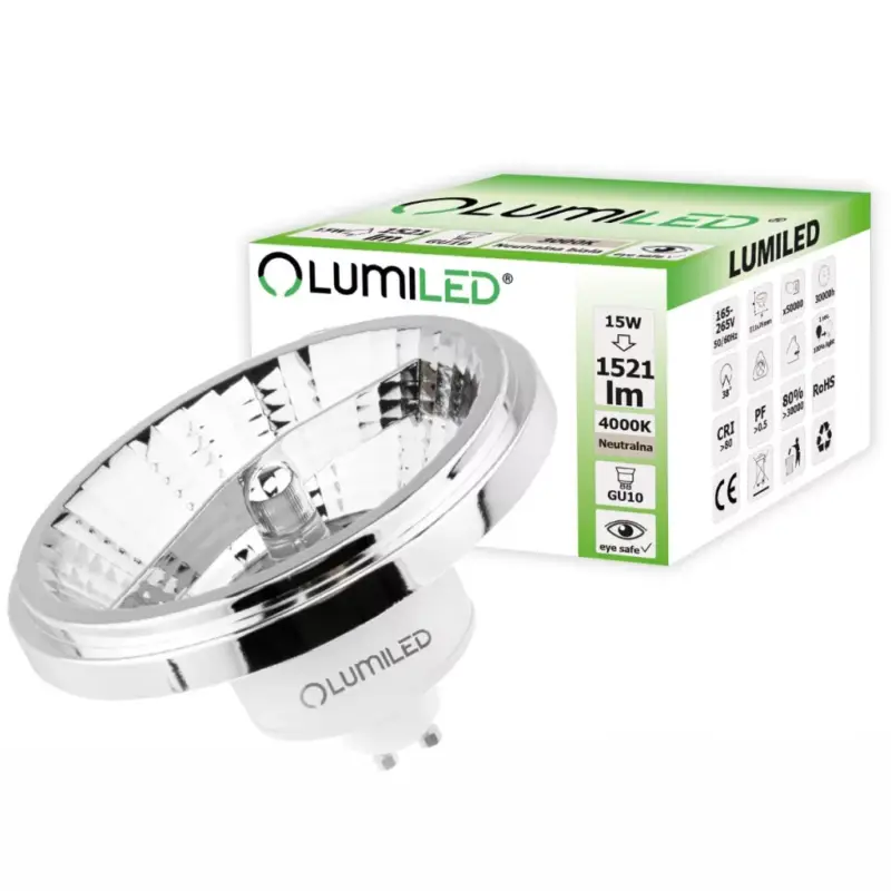 GU10 ES111 LED izzó 15W = 100W 1521lm 4000K Semleges 24° Ezüst LUMILED Utolsó esély