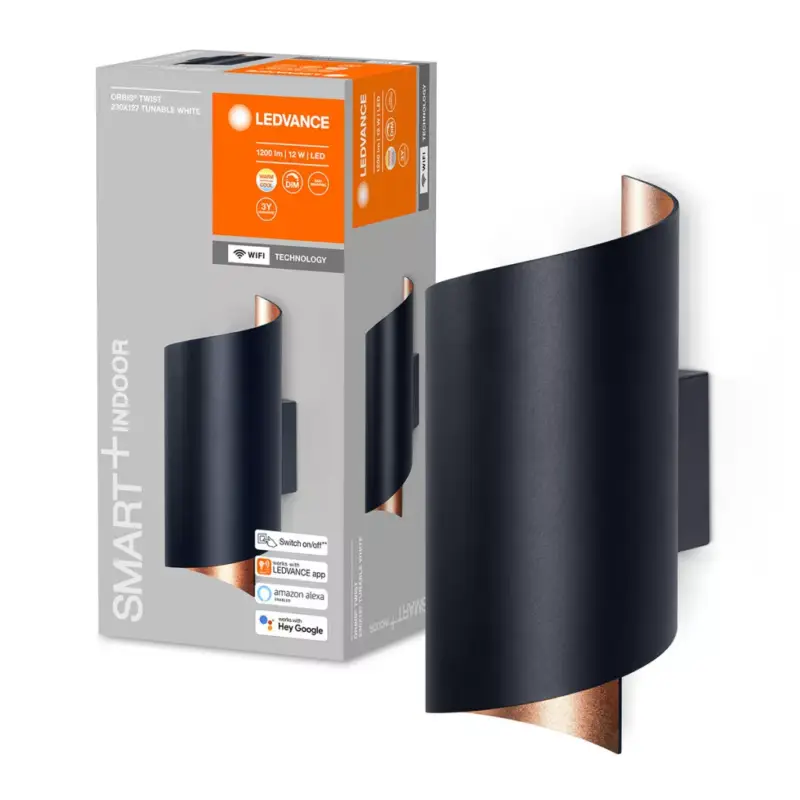 SMART+ WIFI fali lámpa Smart fali lámpa 12W ORBIS TWIST BLACK LEDVANCE Kedvezmény