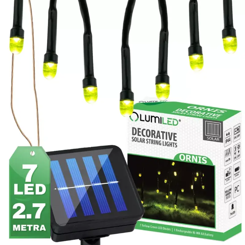 Kerti Solar Girland 7x LED dekoratív foltok Szentjánosbogarak ORNIS LUMILED Csak ma
