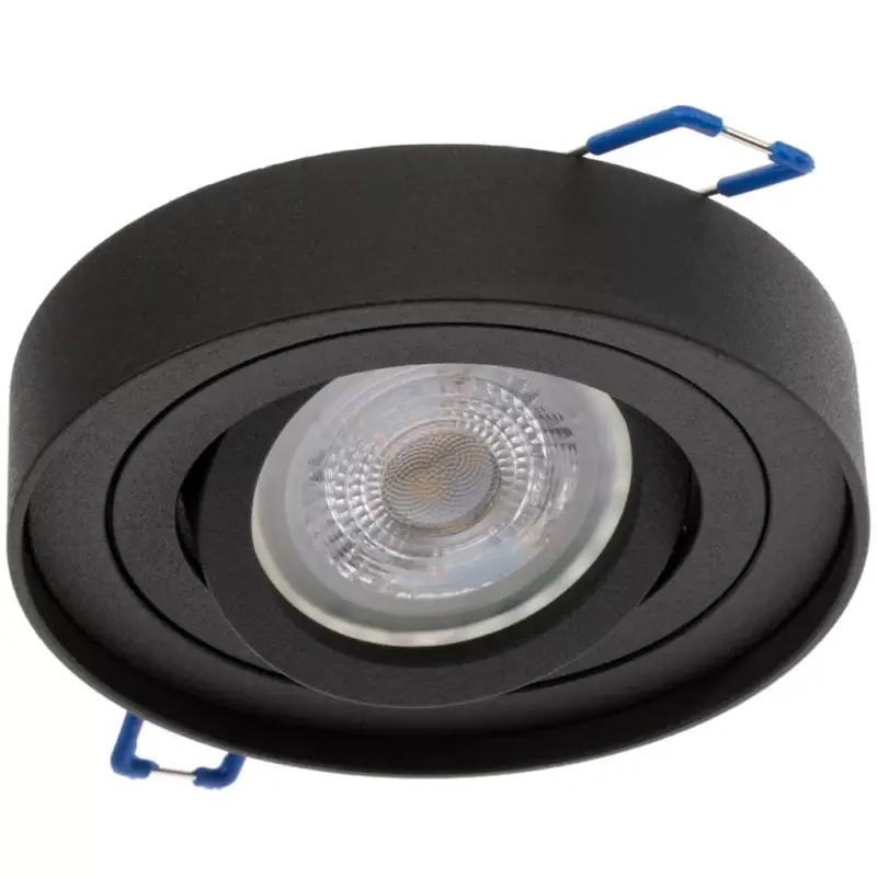 Süllyesztett HALOGÉN GU10 TUBE SPOT Mozgatható NUSA kerek fekete 50mm Outlet