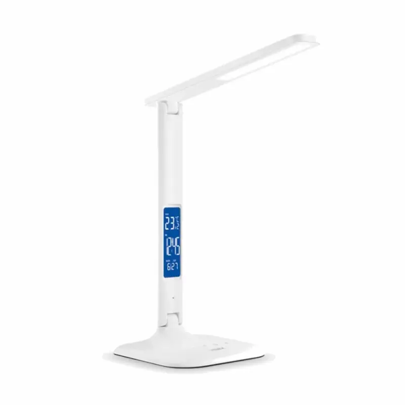 Kedvezmény LED iskolai asztali lámpa 5W 3000K-5500K CCT USB szabályozható érintés + naptár óra