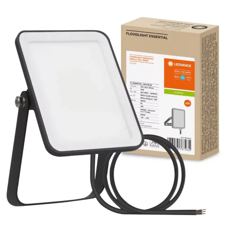 Szezonális akció LED reflektor 10W 4000K 900lm IP65 fekete LEDVANCE ESSENTIAL