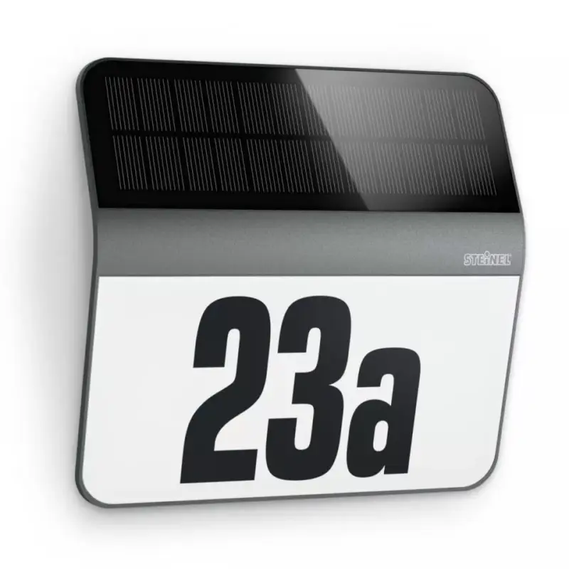LED napelemes kerti lámpa megvilágított házszám magasság fali lámpa XSOLAR LH-N IP44 0,03W 4000K érzékelő antracit acél Kihagyhatatlan ajánlat