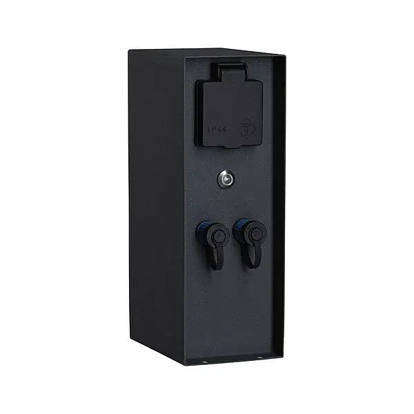 RIO elektromos kerti oszlop 2x 230 V aljzat + 2x Plug & Shine aljzat IP44 alkonyérzékelő, antracit Paulmann Rendeld meg most