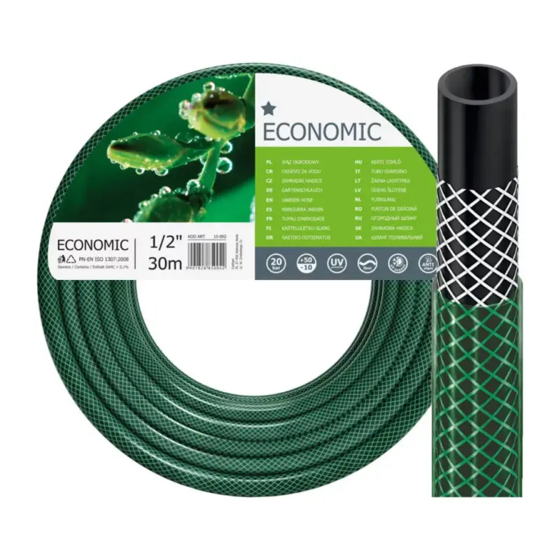 Locsolótömlő 3 rétegű fonattal 1/2" 30 m erős GAZDASÁGOS CELLFAST Vásárlói kedvenc