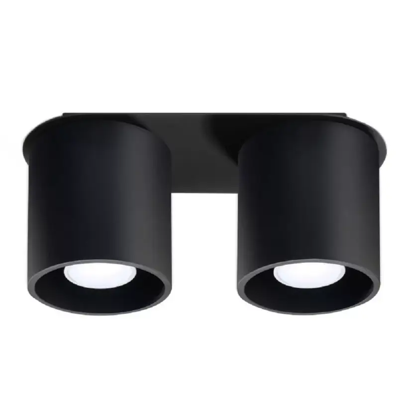 Felületre szerelhető lámpatest ORBIS 2 2xGU10 Minimalist Black Tube SOLLUX Árengedmény