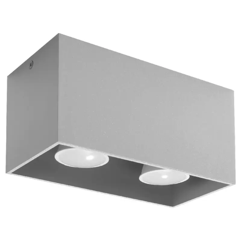 Akció Felületre szerelhető lámpatest QUAD MAXI 2xGU10 négyszögletes, minimalista szürke SOLLUX