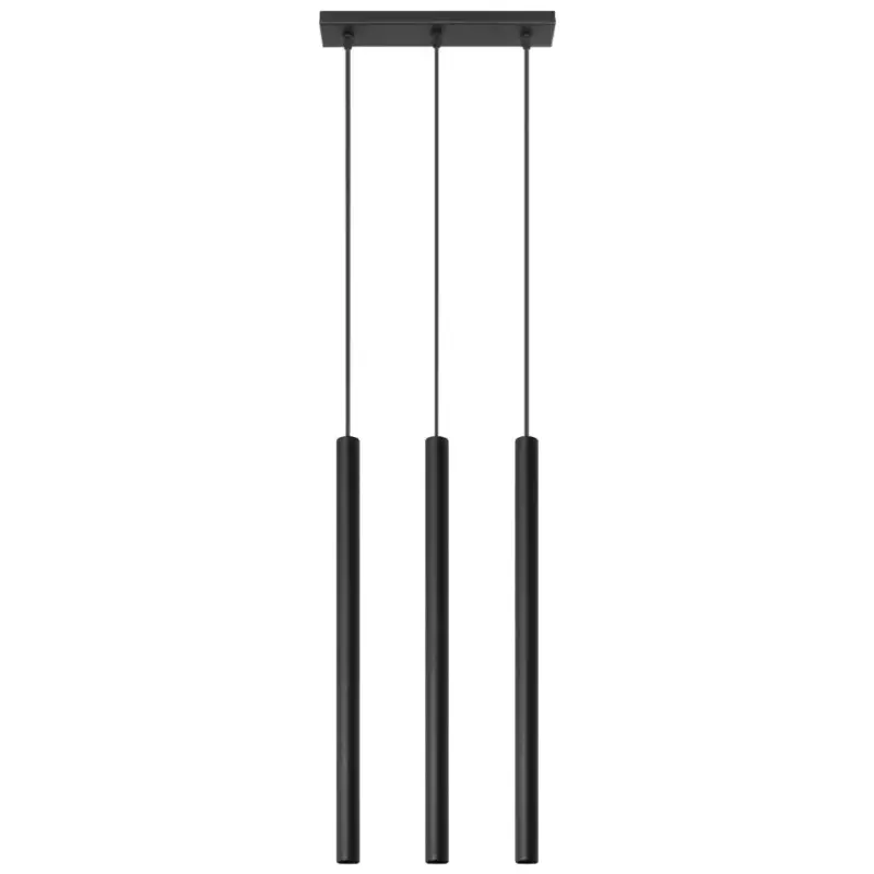Csak ma PASTELO 3 függesztett mennyezeti lámpa 3xG9 túlnyúló minimalista fekete SOLLUX