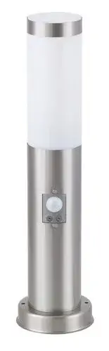 Korlátozott ajánlat Kültéri LED-es kerti lámpa TORCH E27 IP44 oszlop, 45cm mozgásérzékelővel, ezüst és fehér RABALUX