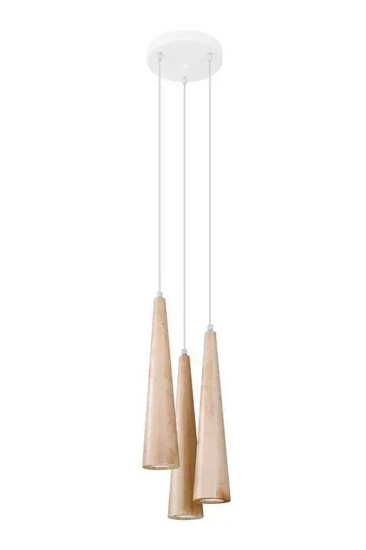 Csak ma LED függő mennyezeti lámpa SULA 3P 3xGU10 Natural Wood SOLLUX