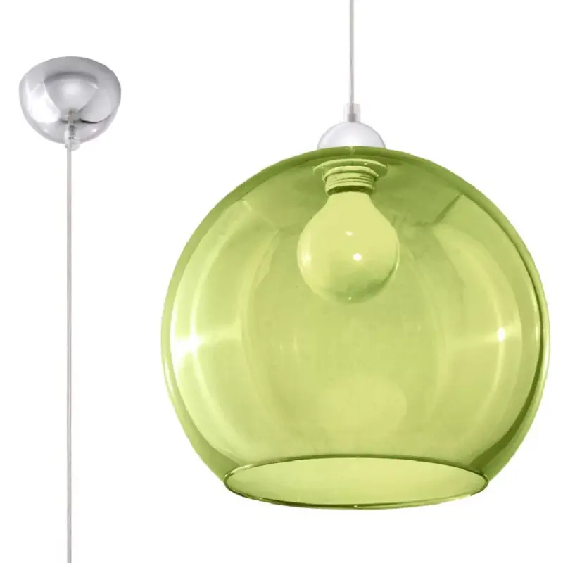 LED függő mennyezeti lámpa BALL E27 túlnyúlás kerek zöld SOLLUX Gyors kiszállítás