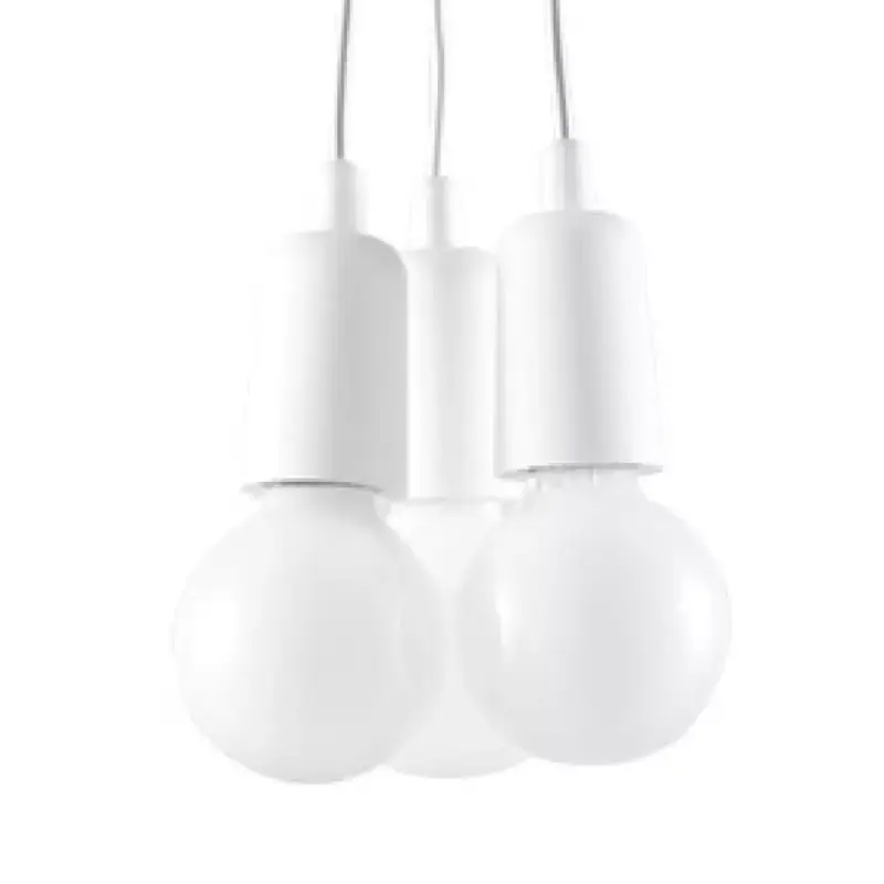 LED függő mennyezeti lámpa DIEGO 3xE27 túlnyúló fehér SOLLUX Gyors szállítás