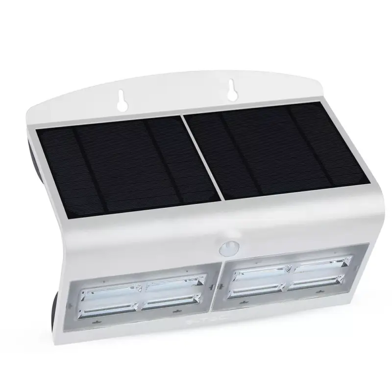 7W LED szolár oldalfali lámpa 4000K mozgásérzékelővel fehér + fekete VT-767-7 V-TAC Kiárusítás