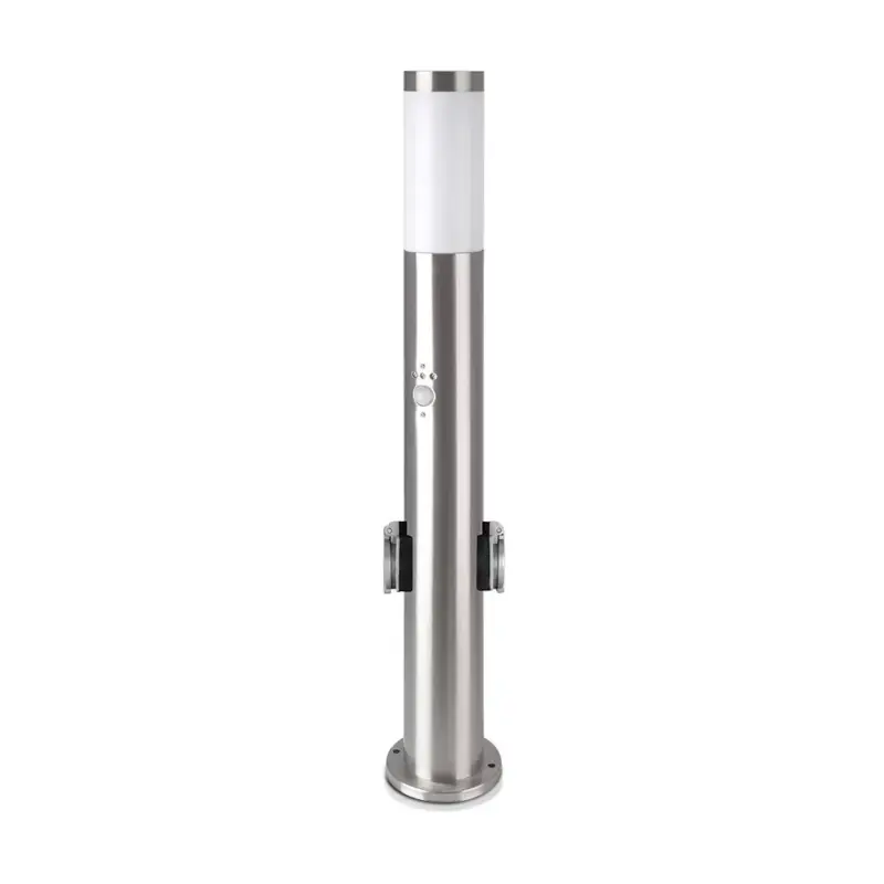 Bestseller Kerti lámpaoszlop E27 IP44 Mozgásérzékelővel és kerti foglalatokkal 60cm Szatén nikkel VT-838 V-TAC
