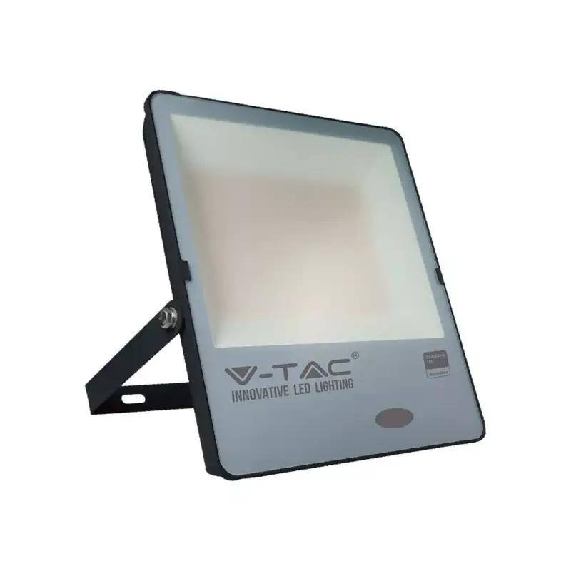 Kedvezményes ár LED reflektor 200W 20000lm 3000K IP65 Fekete alkonyérzékelővel Samsung Chip VT-272 V-TAC