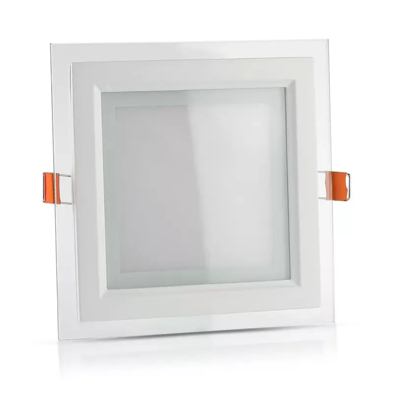 Süllyesztett LED panel 12W 3000K Glass Square FLICKER FREE VT-1202G V-TAC Vedd meg online