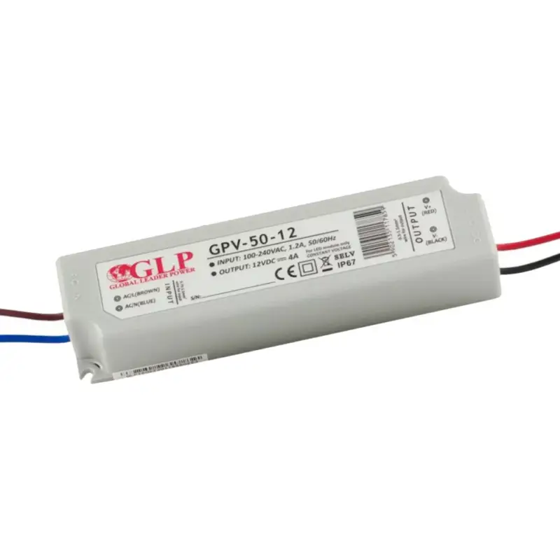 Árcsökkenés Feszültség LED tápegység 12V 48W 4A GPV-50-12 GLP IP67 hermetikus