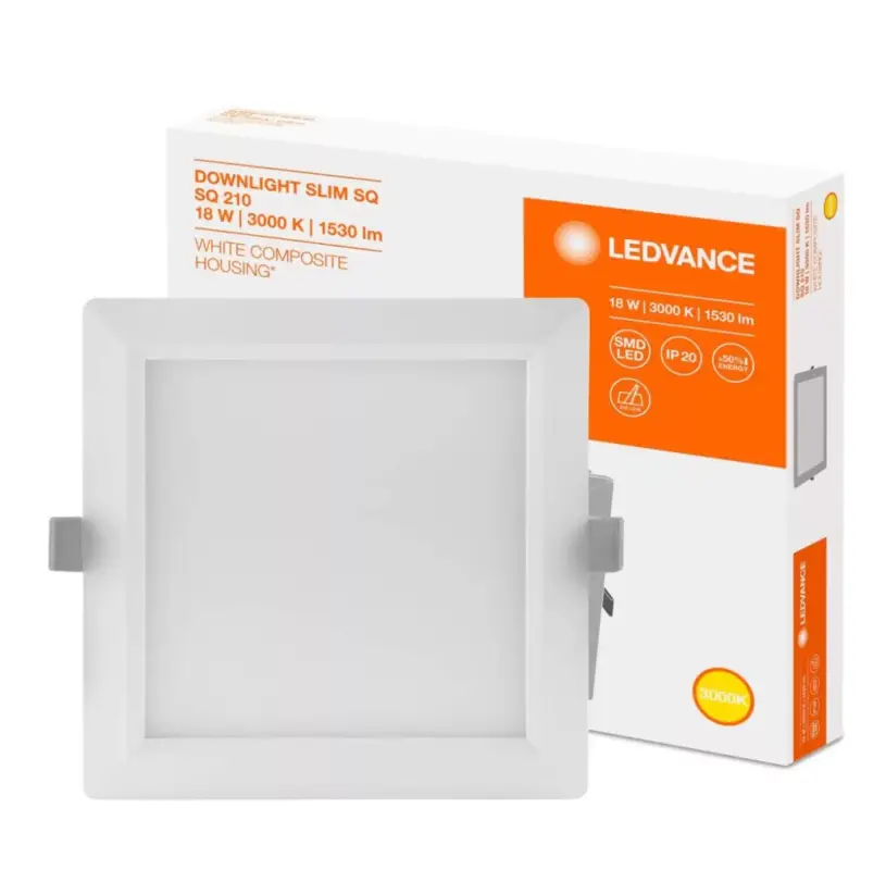 Süllyesztett süllyesztett LED panel 18W 3000K DOWNLIGHT Slim SQ210 LEDVANCE négyzet Árengedmény