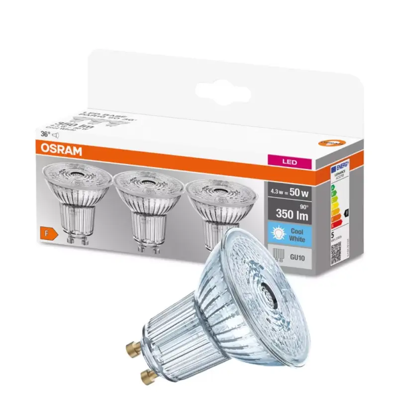 Árcsökkenés 3PAK LED izzó GU10 4.3W = 50W 350lm 4000K OSRAM BASE