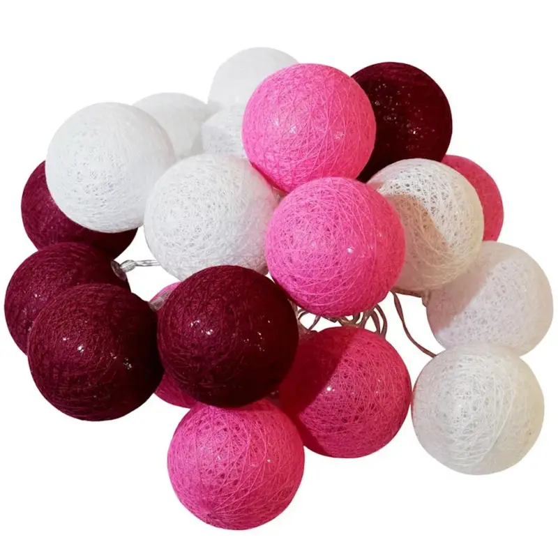 COTTON BALLS LED golyók Elemes füzér Fehér + rózsaszín 20x LED lámpák MILAGRO EKD9340 Legjobb ár