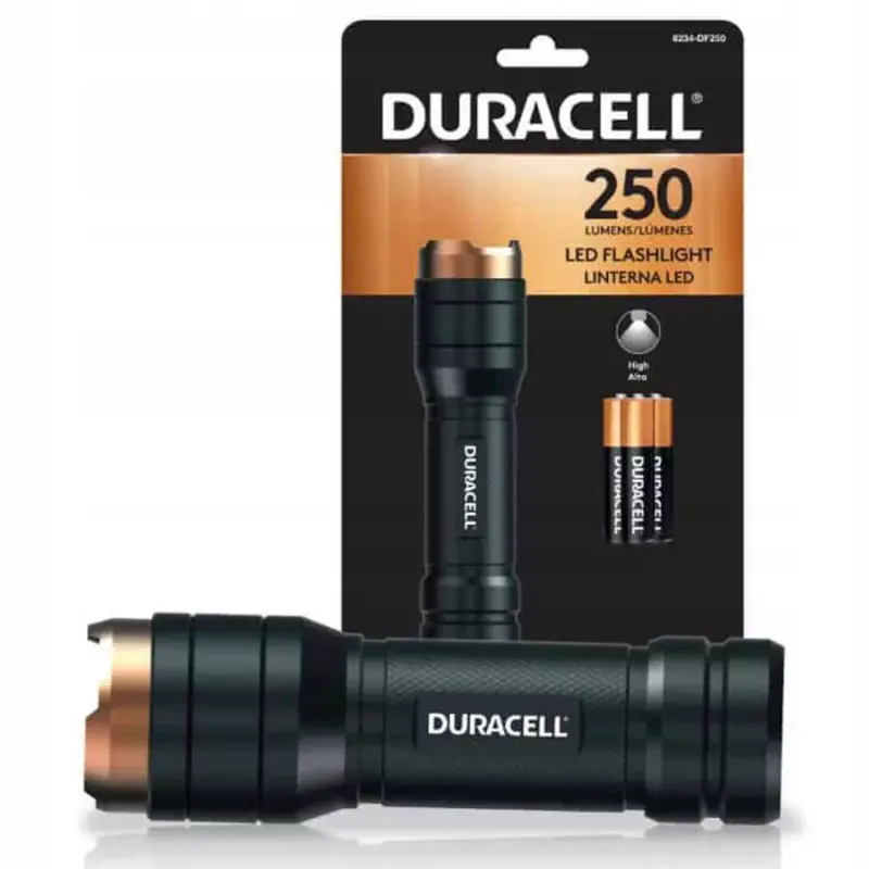Gyors kiszállítás Alumínium LED zseblámpa kézi taktikai elem 3xAAA 250lm DURACELL