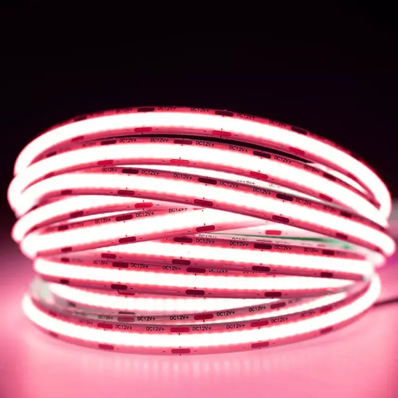 LED szalag COB 12V 45W 2400LED NEON Rózsaszín 8mm 5m Újdonság