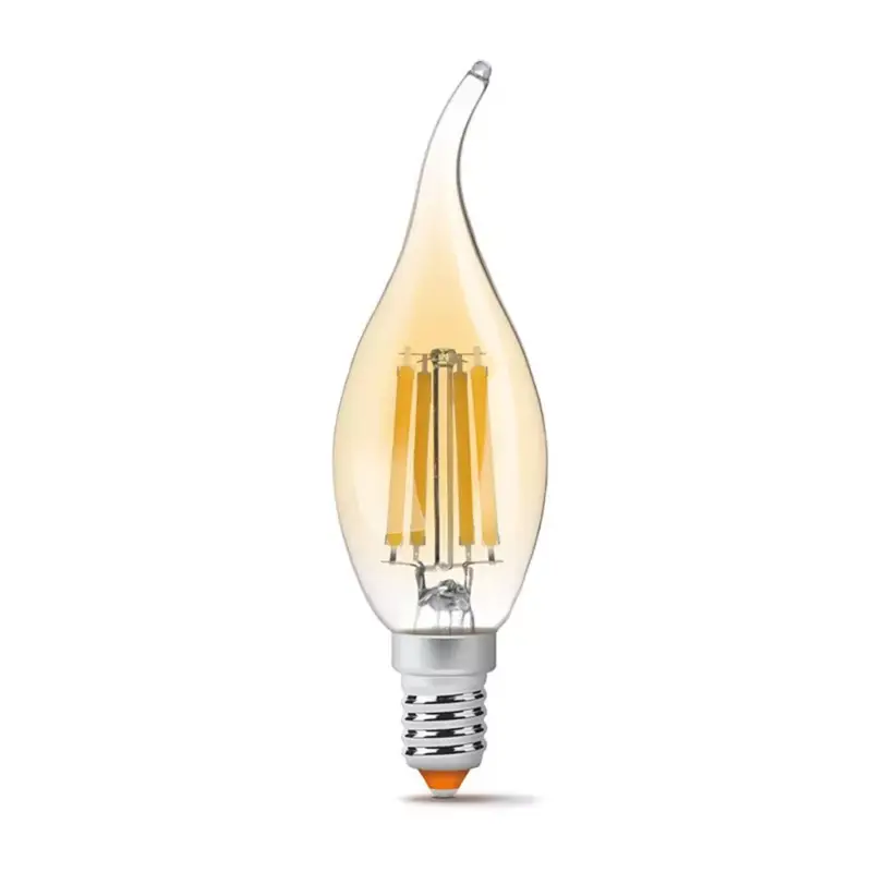Outlet LED izzó E14 BA 35 6W = 52W 680lm 2200K meleg borostyán izzószál 360° VIDEX