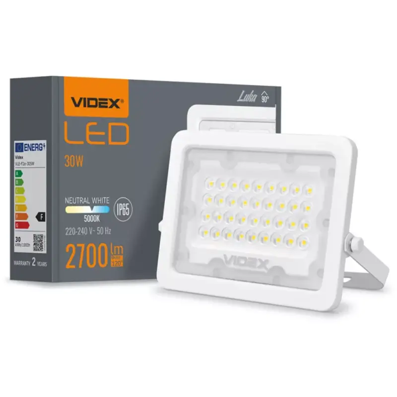 LED reflektor 30W 2700lm 5000K IP65 fehér VIDEX LUCA Gyors szállítás