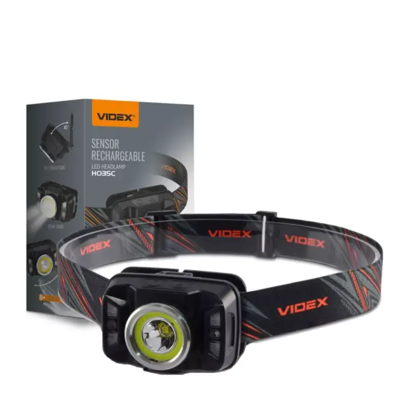 Különleges ajánlat Újratölthető LED fejlámpa érintésérzékelő 5W + COB 410lm 5000K H035C VIDEX