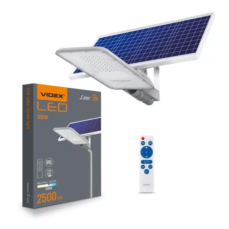 Legkelendőbb Napelemes reflektor lámpa 50x LED 100W 2500lm 5000K IP65 VIDEX Twilight érzékelő távirányítóval