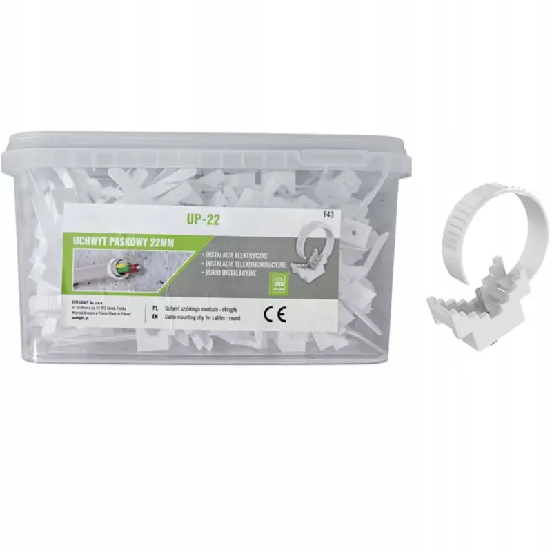 UP-22 hevederes tartó kábelekhez, fehér, 200 db ECOLIGHT Legkelendőbb