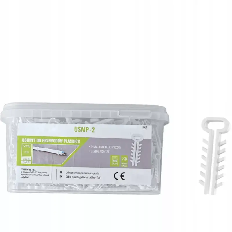Kiárusítás USMP-2 YDYp kábelrögzítő tartó lapos kábelekhez 900db ECOLIGHT