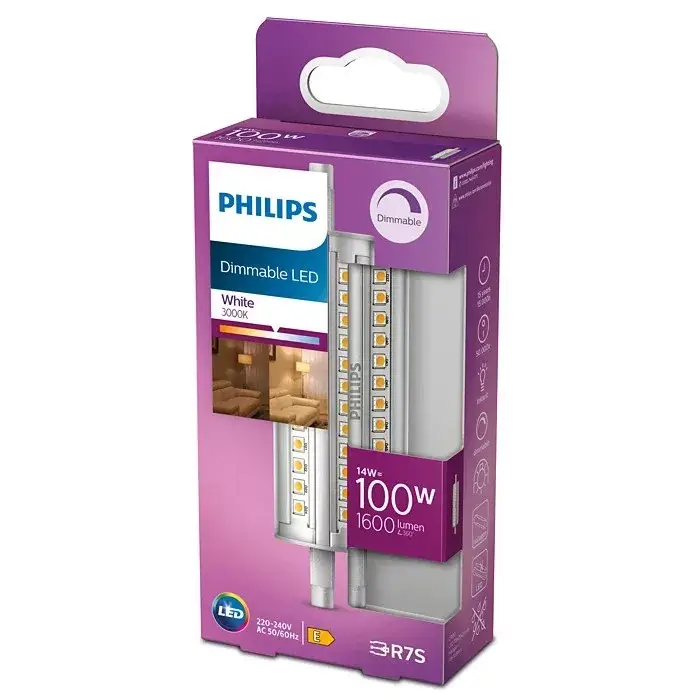 LED izzó R7S 14W = 100W 1600lm 3000K meleg PHILIPS szabályozható Ajánlat