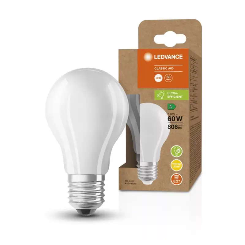 Vedd meg online LED izzó A60 E27 3.8W = 60W 806lm 3000K meleg fehér FILAMENT LEDVANCE
