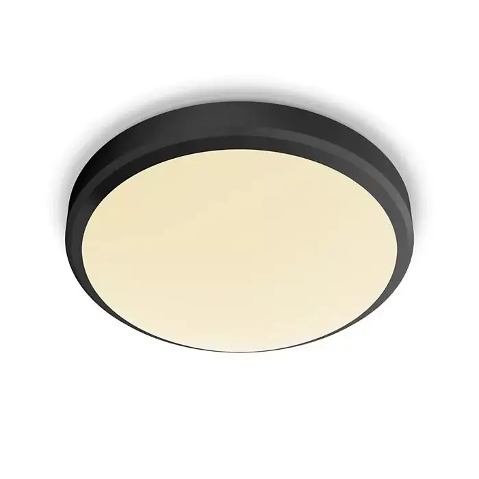 LED mennyezeti lámpa Felületre szerelhető DORIS 6W 2700K IP44 22cm Fekete PHILIPS Különleges ajánlat