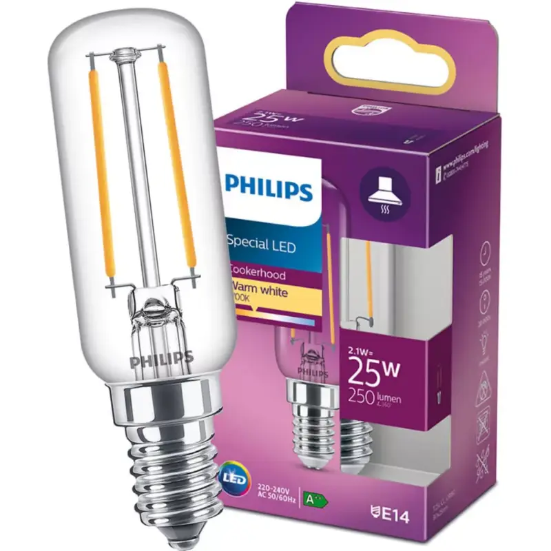 Korlátozott ajánlat LED izzó E14 T25 2.1W = 25W 250lm 2700K meleg izzószál PHILIPS