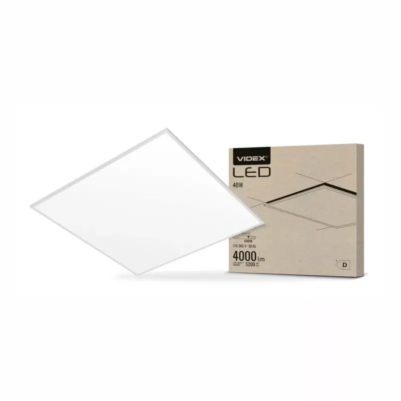 LED panel süllyesztett 60x60 40W 5200lm 6000K hideg fehér Videx Árcsökkenés
