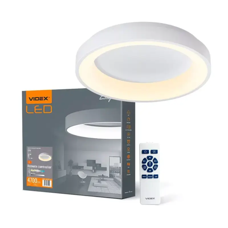 LED mennyezeti lámpa, felületre szerelt 72W 7500lm 2700-6000K CCT szabályozható fehér + EDGE Videx távirányító Biztonságos fizetés