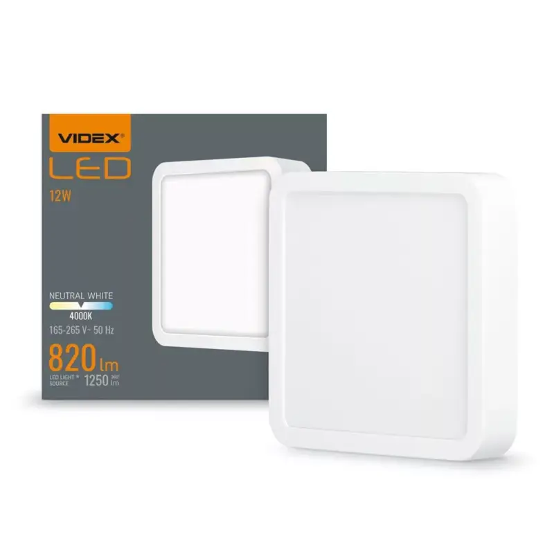 LED panel felületre szerelhető mennyezeti lámpa 12W 1250lm 4000K semleges fehér Videx Ne maradj le