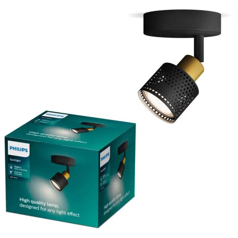Mennyezeti fali lámpa GU10 LED-es lámpa, fekete-réz Niall Philips Gyors szállítás